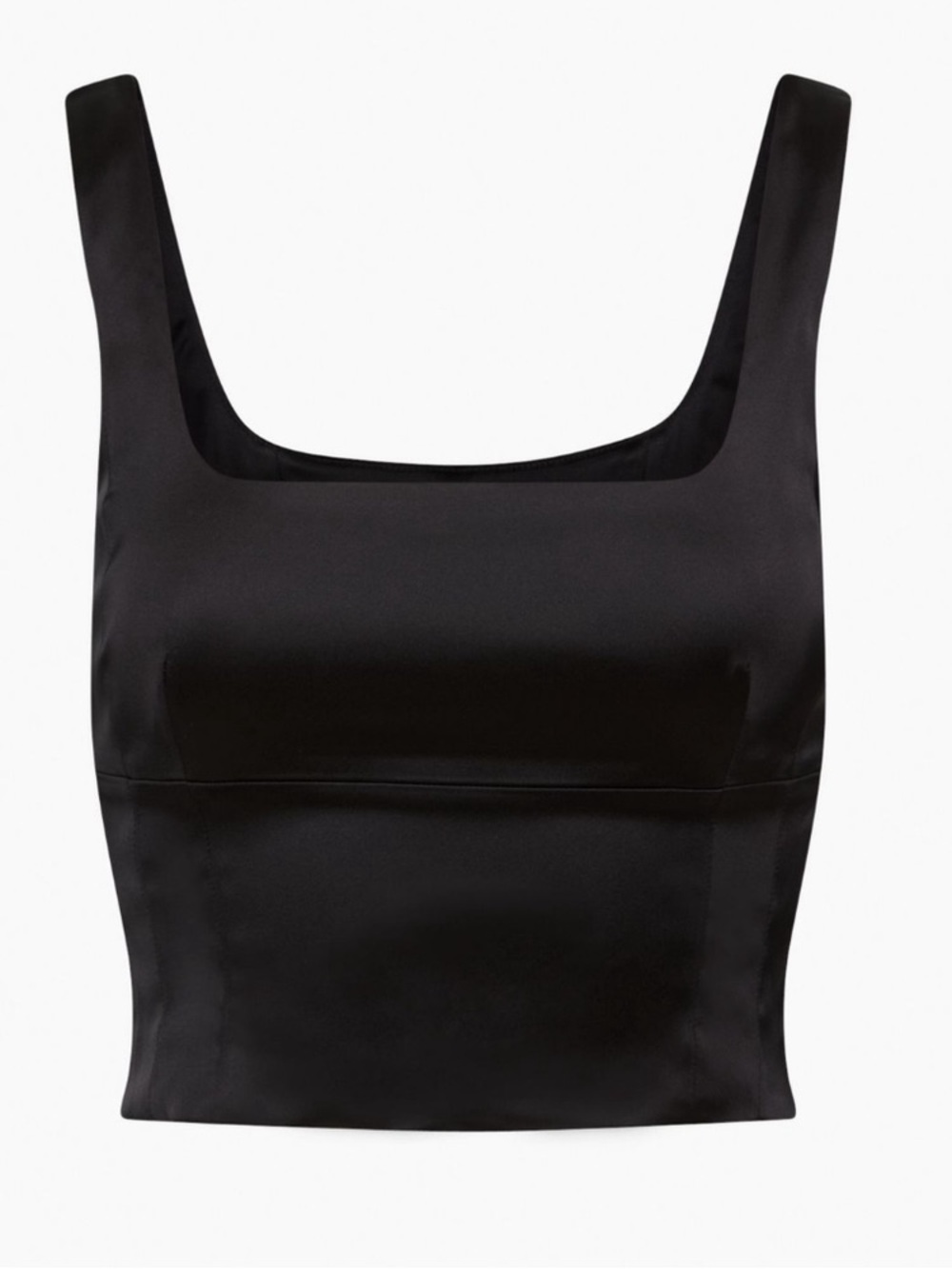 Wilfred “Shine” Satin Corset Tank Top - Black